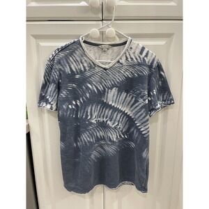Calvin Klein Jeans ck T Shirt Blue Palm Frond Pattern Size Medium M